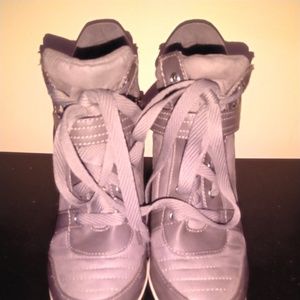 H&M high top suede & leather sneakers FINAL $$